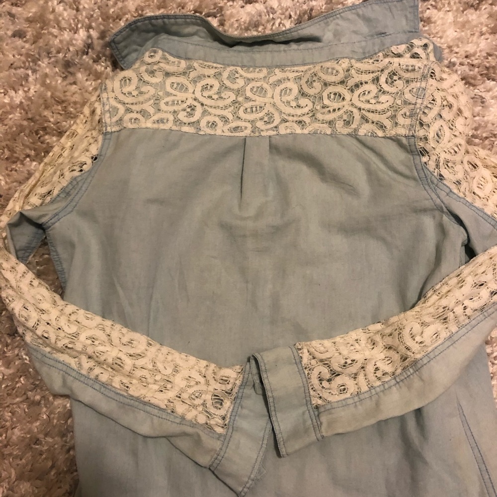 Lace Button Up - Picture 2 of 2